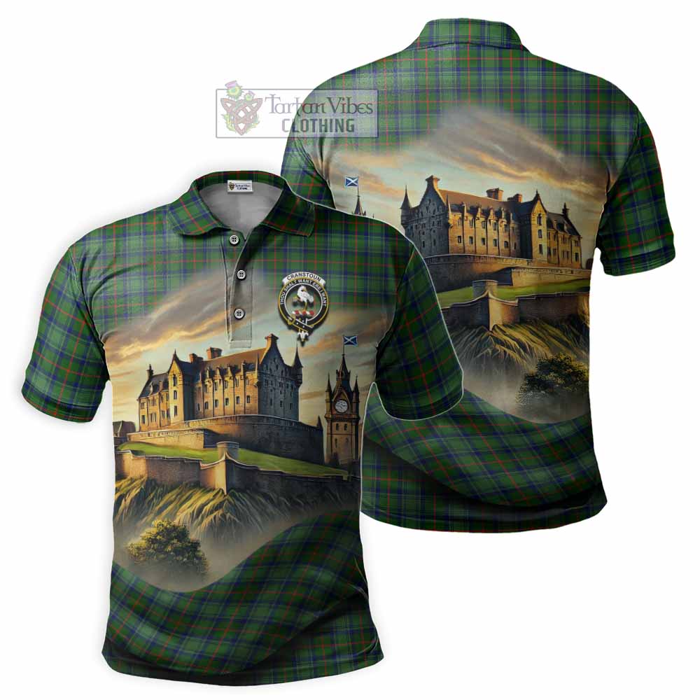 Tartan Vibes Clothing Cranstoun (Cranston) Tartan Family Crest Polo Shirt with Scottish Ancient Castle Stype