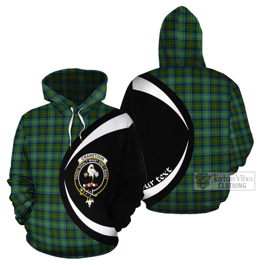 Cranstoun (Cranston) Tartan Cotton Hoodie with Family Crest Circle Style Zip Hoodie - Tartan Vibes Clothing