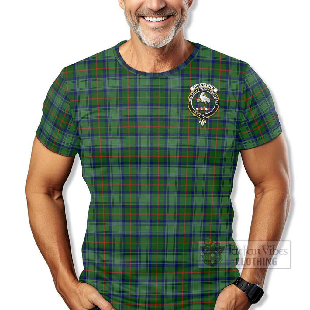 Cranstoun (Cranston) Tartan T-Shirt with Family Crest Celtic Skull Style - Tartan Vibes Clothing