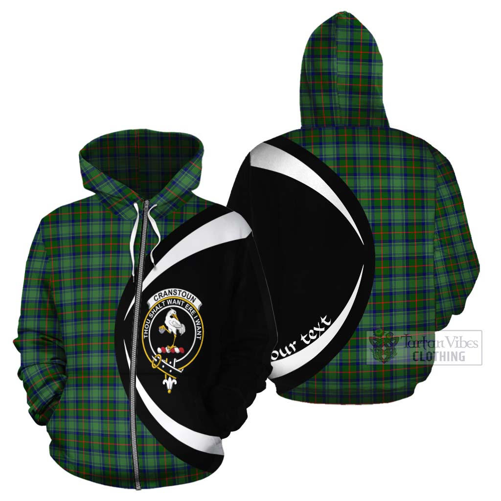 Cranstoun (Cranston) Tartan Cotton Hoodie with Family Crest Circle Style - Tartan Vibes Clothing