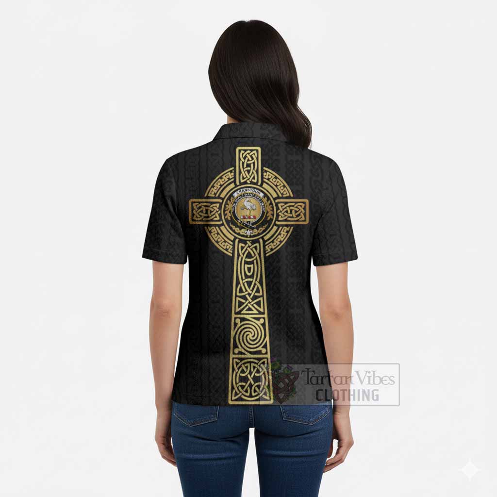 Cranstoun (Cranston) Clan Crest Women’s Polo Sweater Top with Celtic Tree of Life Inspired