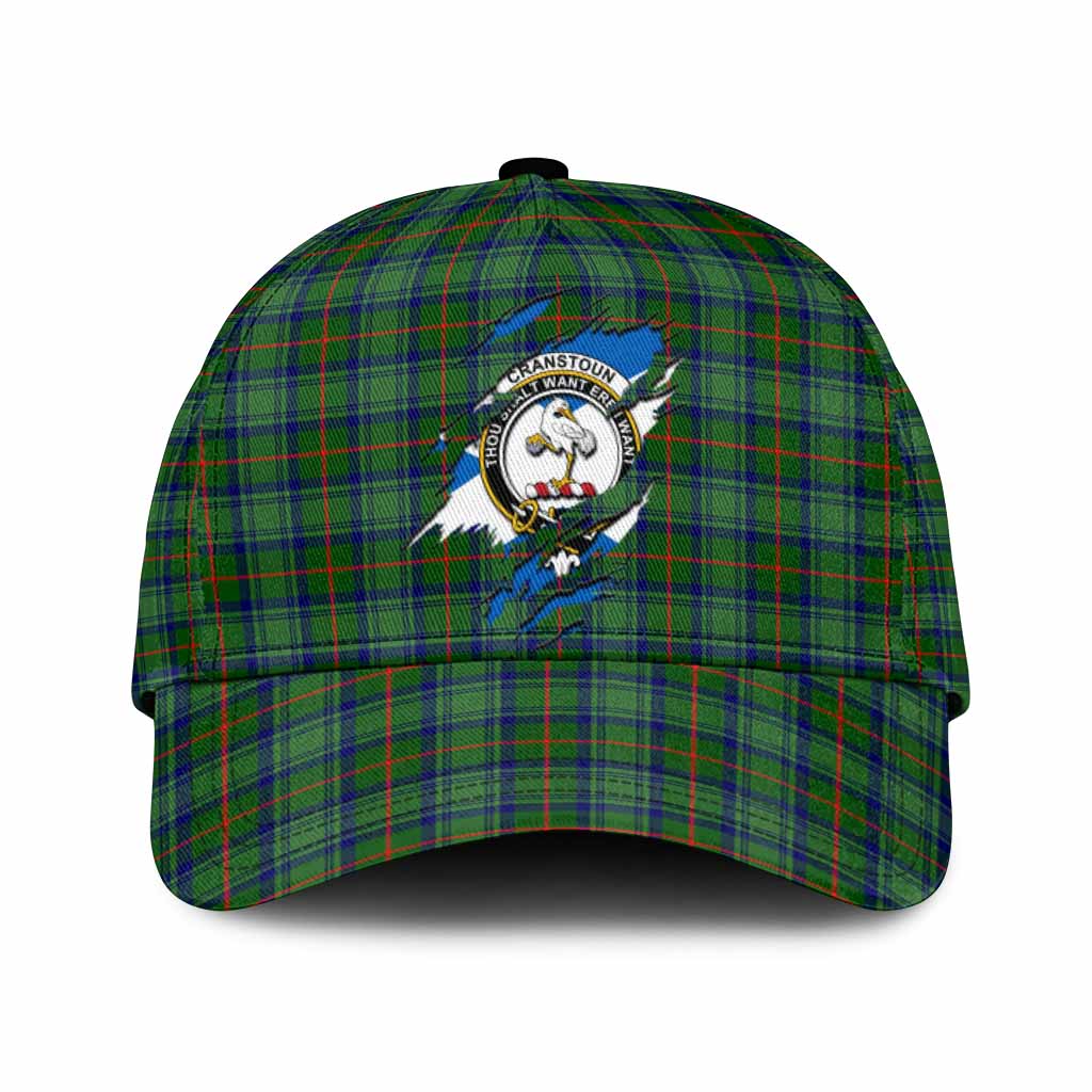 Cranstoun (Cranston) Tartan Classic Cap with Family Crest In Me Style