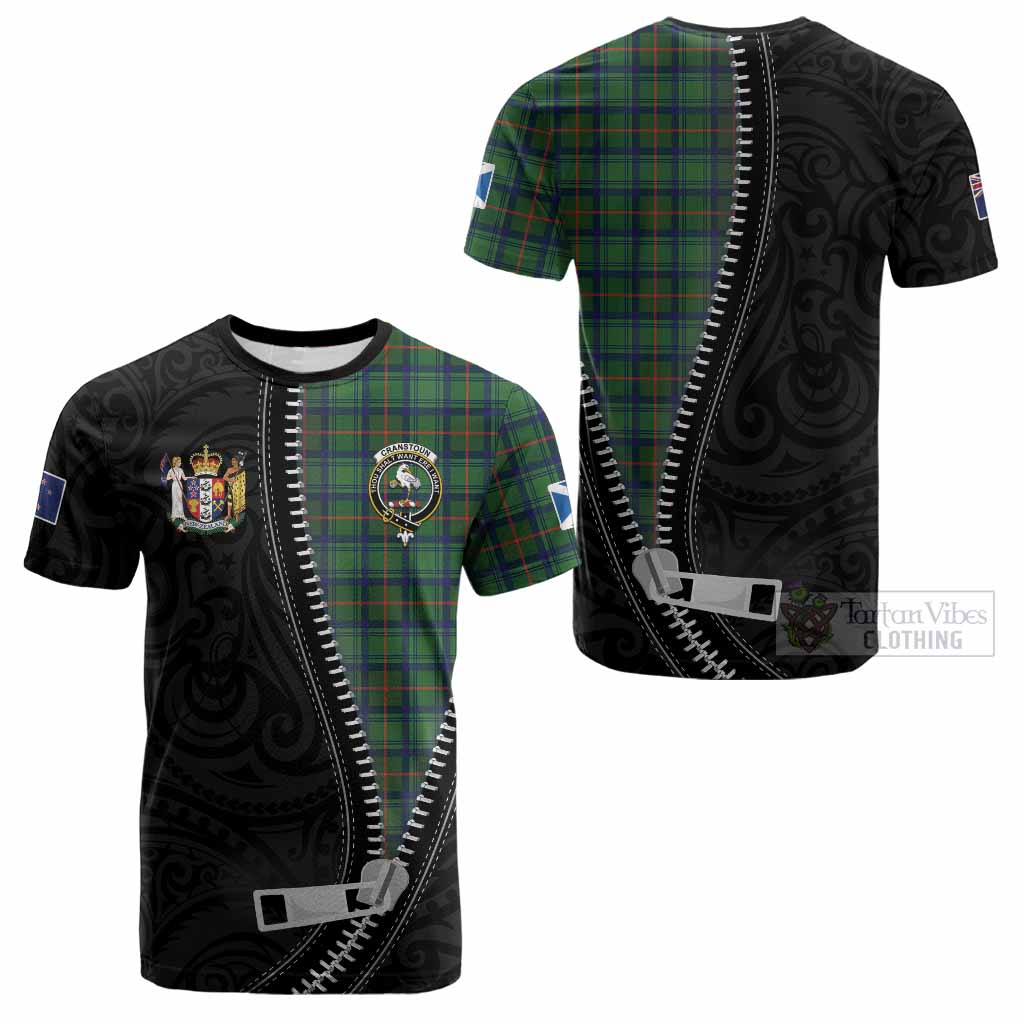 Cranstoun (Cranston) Tartan Cotton T-shirt New Zealand Pattern Unique Zipper Stylized