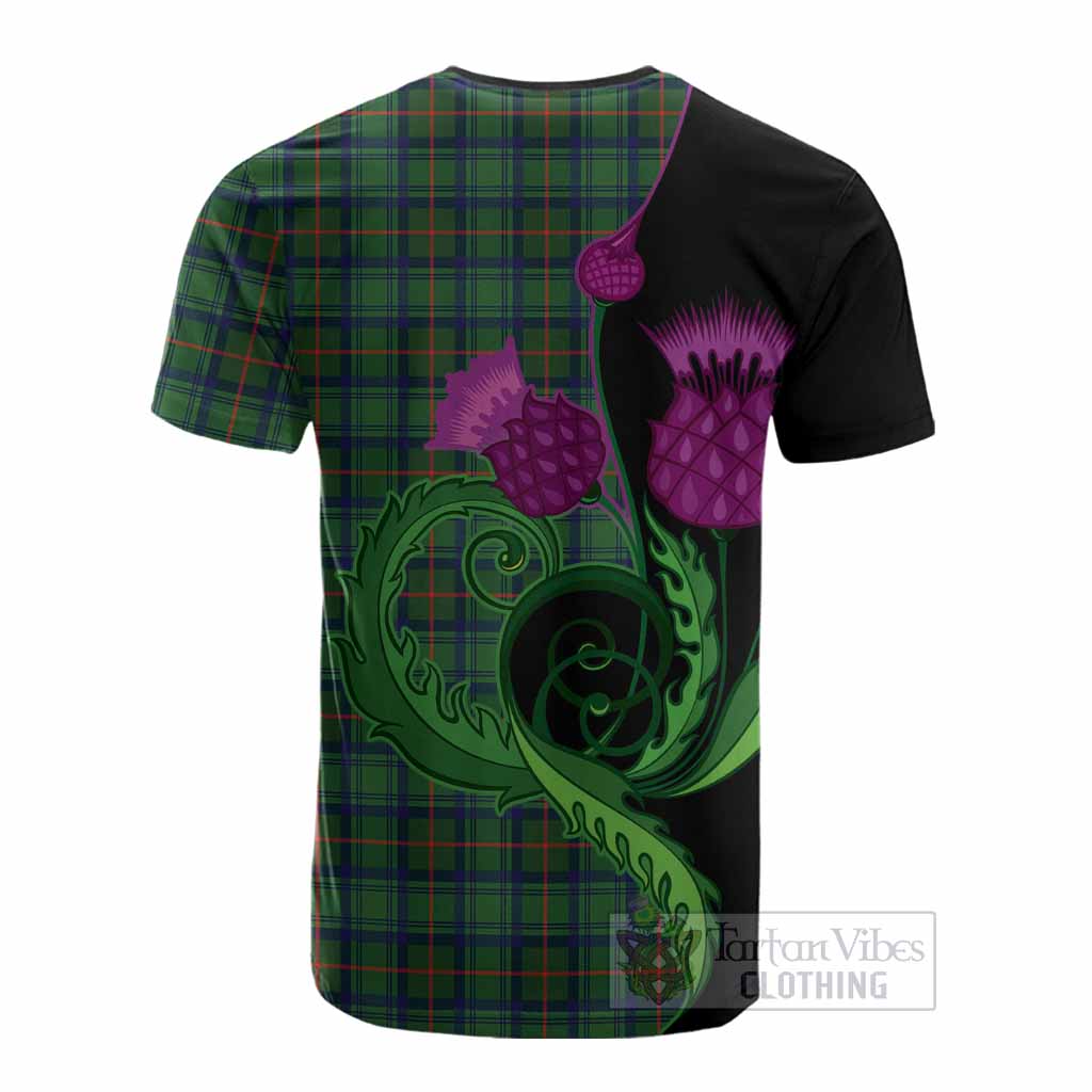 Cranstoun (Cranston) Tartan Cotton T-shirt Traditional Scottish Thistle