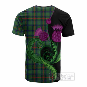 Cranstoun (Cranston) Tartan Cotton T-shirt Traditional Scottish Thistle