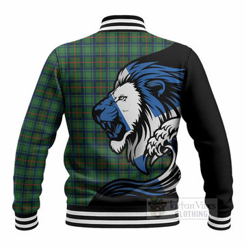 Cranstoun (Cranston) Tartan Crest Baseball Jacket Scottish Golden Lions Wave Flow