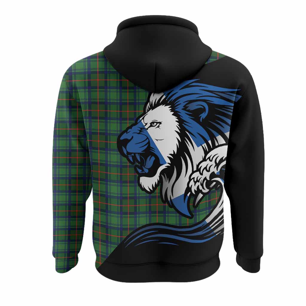 Cranstoun (Cranston) Tartan Crest Hoodie Scottish Golden Lions Wave Flow