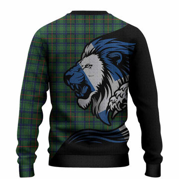 Cranstoun (Cranston) Tartan Crest Knitted Sweater Scottish Golden Lions Wave Flow