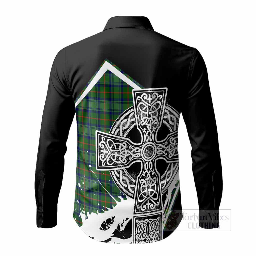 Cranstoun (Cranston) Tartan Crest Long Sleeve Button Shirts Scottish Celtic Cross Heritage