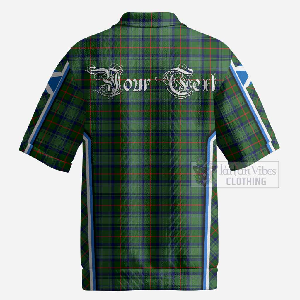 Cranstoun (Cranston) Tartan Crest Men’s Polo Sweater Top Scotland Coat of Arm Flag Style
