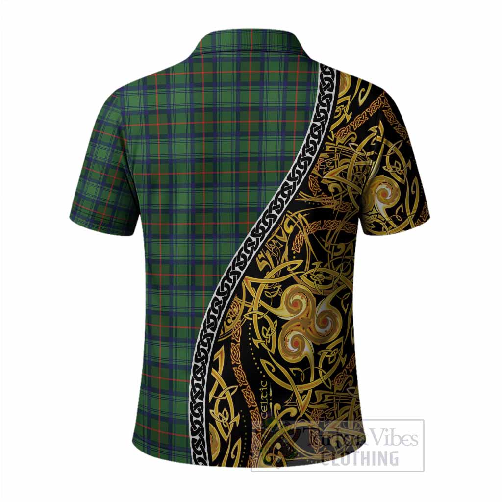 Cranstoun (Cranston) Tartan Crest Polo Shirt Celtic Knot and Triple Trickle Spiral Symbols