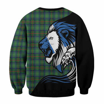 Cranstoun (Cranston) Tartan Crest Sweatshirt Scottish Golden Lions Wave Flow