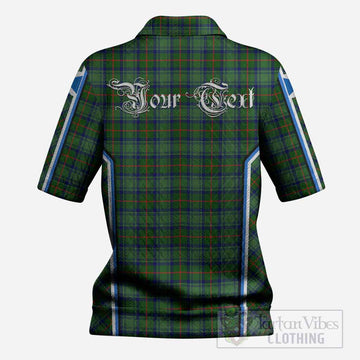 Cranstoun (Cranston) Tartan Crest Women’s Polo Sweater Top Scotland Coat of Arm Flag Style