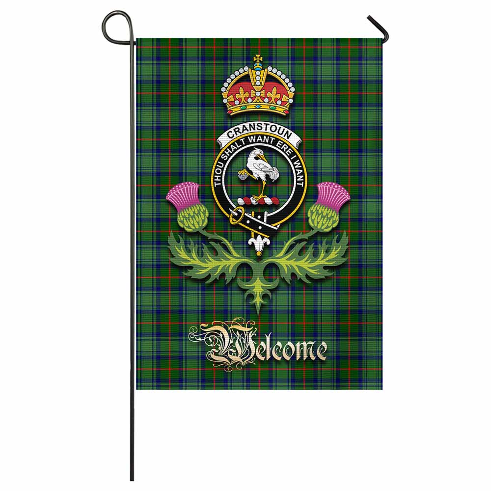 Cranstoun (Cranston) Tartan Family Crest Garden Flag Royal Thistle Welcome Style - Tartan Vibes Clothing