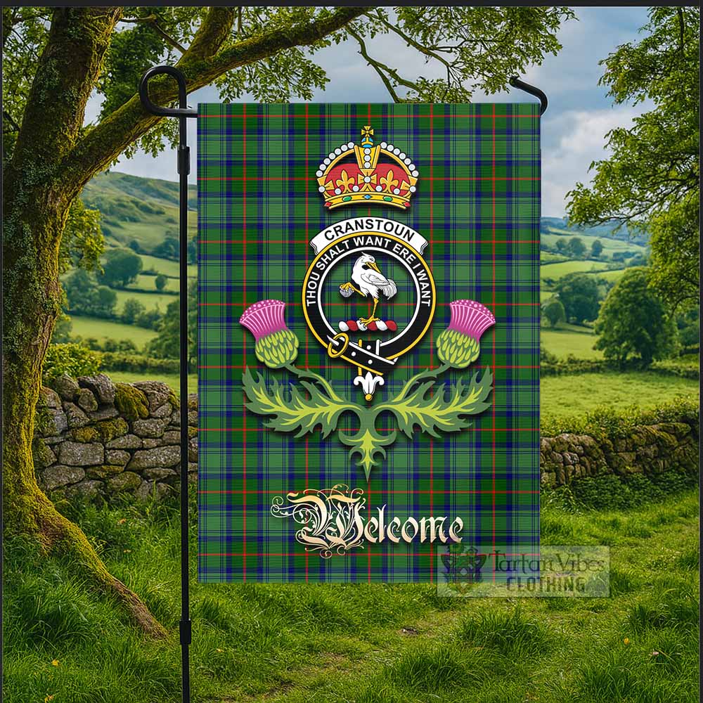 Cranstoun (Cranston) Tartan Family Crest Garden Flag Royal Thistle Welcome Style - Tartan Vibes Clothing