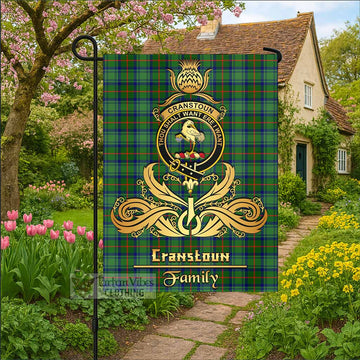 Cranstoun (Cranston) Tartan Garden Flag with Highland Thistle Cherish Family Crest Style - Tartan Vibes Clothing