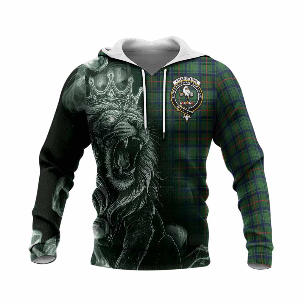 Cranstoun (Cranston) Tartan Knitted Hoodie Roaring Lion Heritage