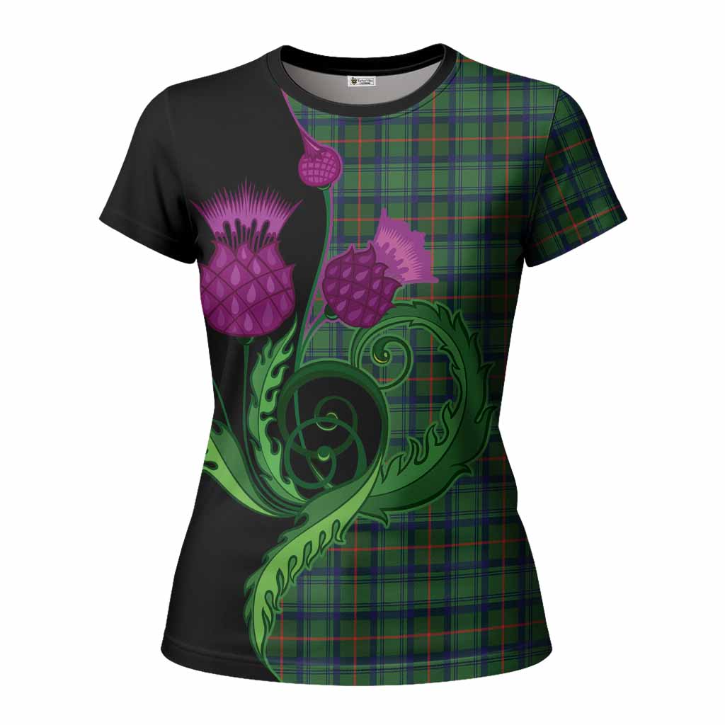 Cranstoun (Cranston) Tartan Women T shirt Traditional Scottish Thistle