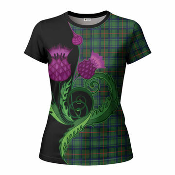 Cranstoun (Cranston) Tartan Women T shirt Traditional Scottish Thistle