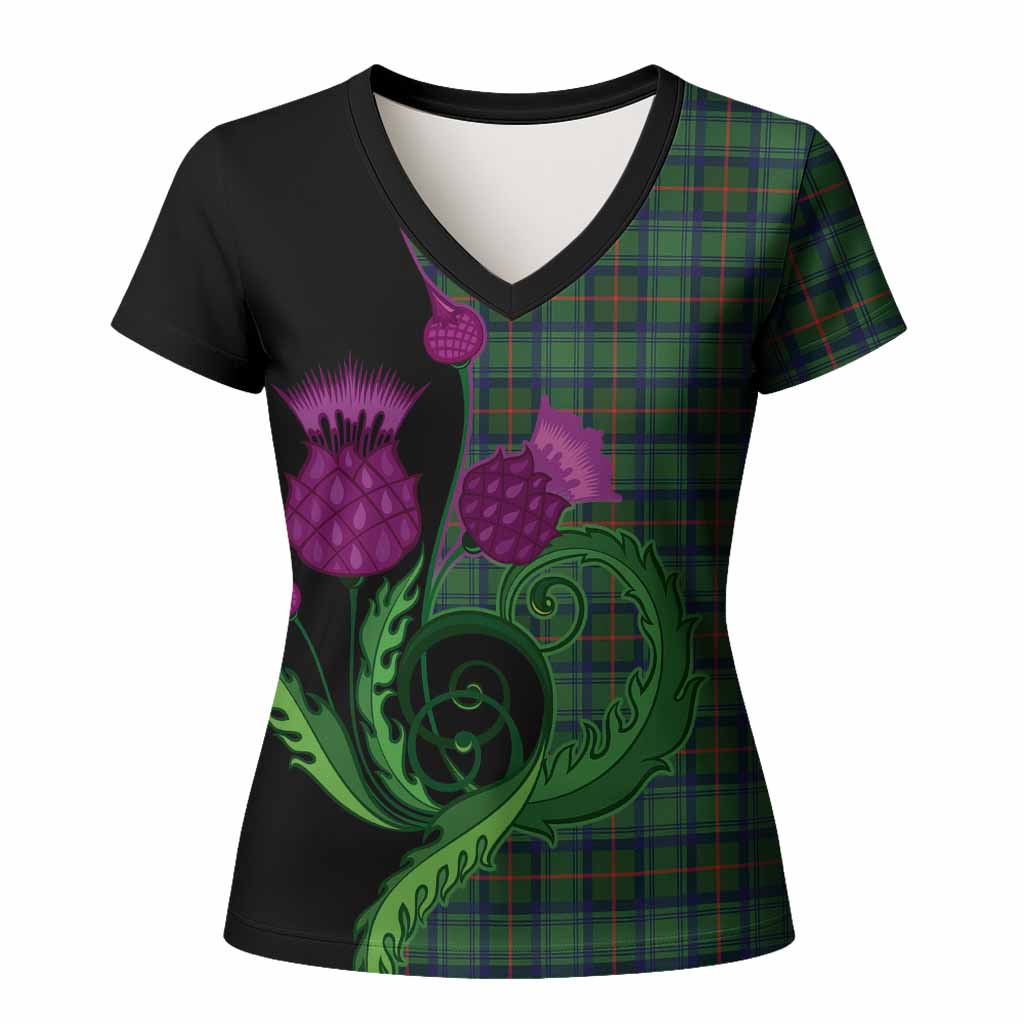 Cranstoun (Cranston) Tartan Women T shirt Traditional Scottish Thistle