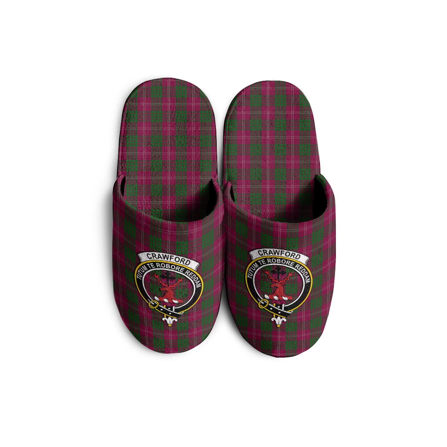 Crawford Tartan Home Slippers with Family Crest - Tartanvibesclothing
