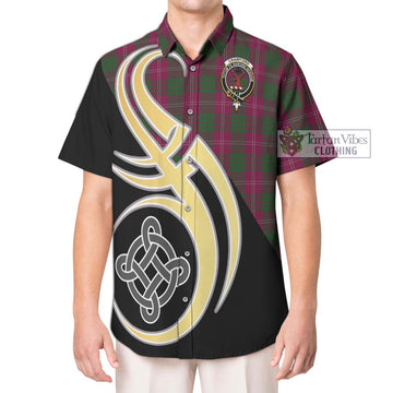 Crawford Tartan Short Sleeve Button Shirt with Family Crest and Celtic Symbol Style Kid - Tartan Vibes Clothing
