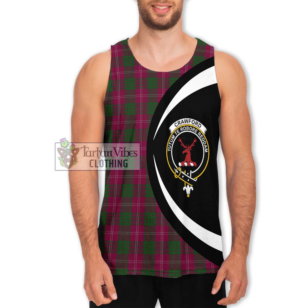 Crawford Tartan Men's Tank Top with Family Crest Circle Style Men - Tartan Vibes Clothing