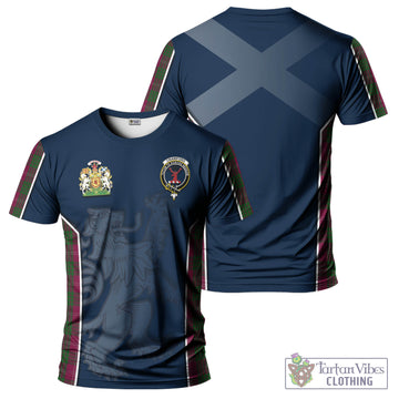 Tartan Vibes Clothing Crawford Tartan T-Shirt with Family Crest and Lion Rampant Vibes Sport Style