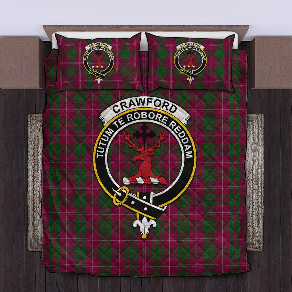 Crawford Tartan Quilt Bed Set with Family Crest Twin - Tartan Vibes Clothing