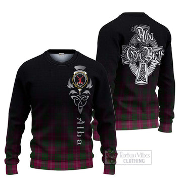Crawford Tartan Ugly Sweater Featuring Alba Gu Brath Family Crest Celtic Inspired
