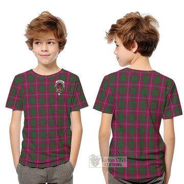 Crawford Tartan Kid T-Shirt with Family Crest Youth XL Size14 - Tartanvibesclothing Shop