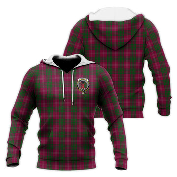 Crawford Tartan Knitted Hoodie with Family Crest