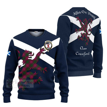 Crawford Tartan Lion Rampant Ugly Sweater Proudly Display Your Heritage with Alba Gu Brath and Clan Name
