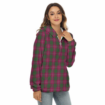 Crawford Tartan Women's Borg Fleece Hoodie with Half Zip