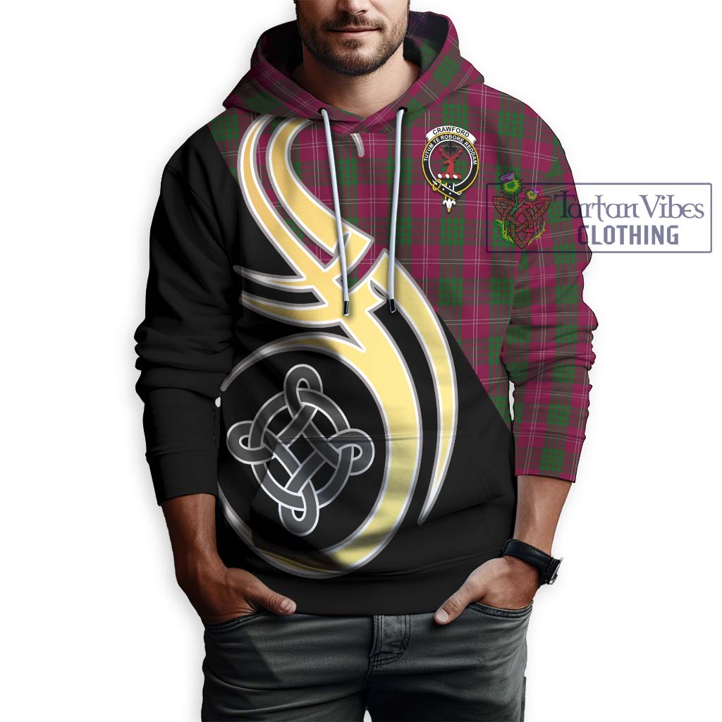 Crawford Tartan Hoodie with Family Crest and Celtic Symbol Style Zip Hoodie - Tartan Vibes Clothing