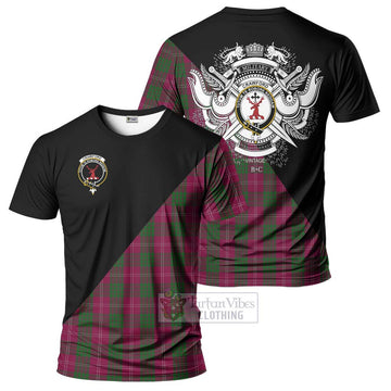 Crawford Tartan T-Shirt with Family Crest and Military Logo Style Kid's Shirt - Tartanvibesclothing Shop