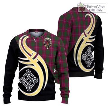 Crawford Tartan Ugly Sweater with Family Crest and Celtic Symbol Style