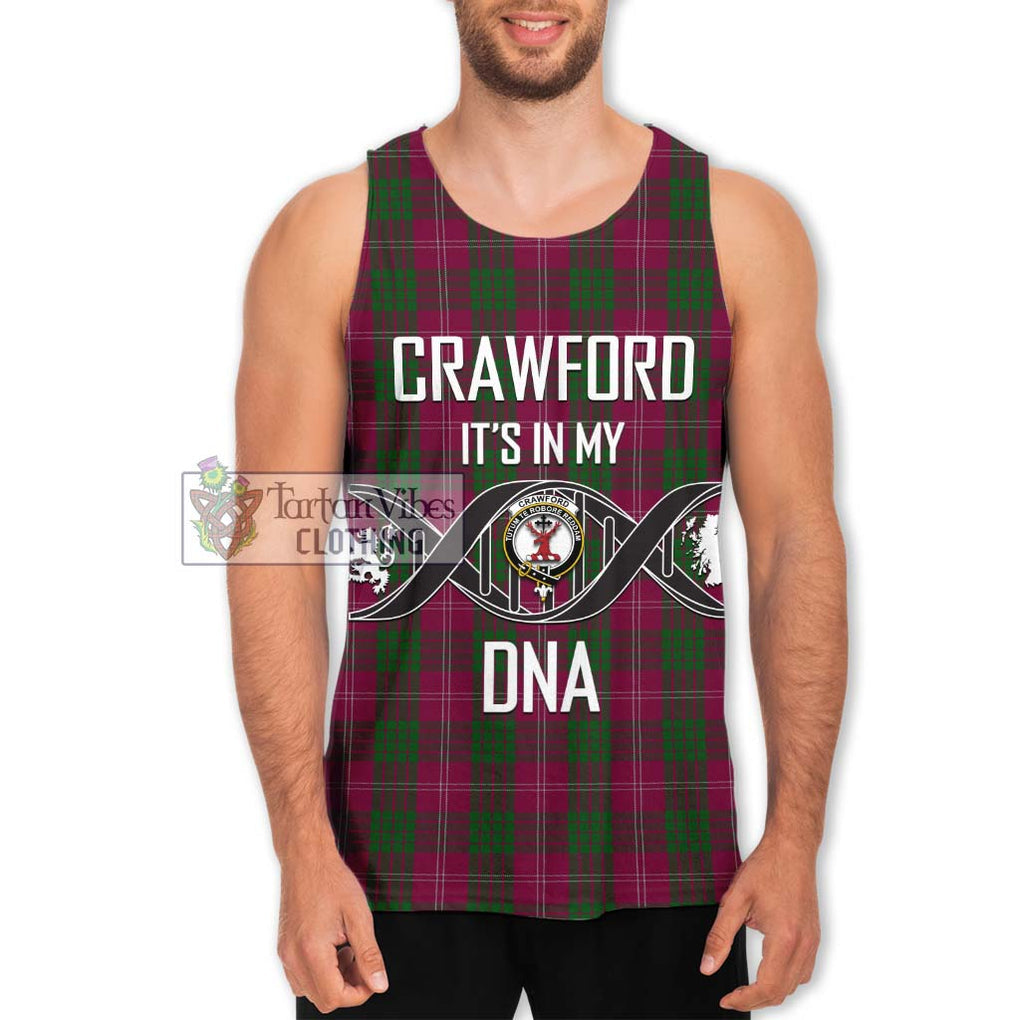 Crawford Tartan Men's Tank Top with Family Crest DNA In Me Style Men - Tartanvibesclothing Shop