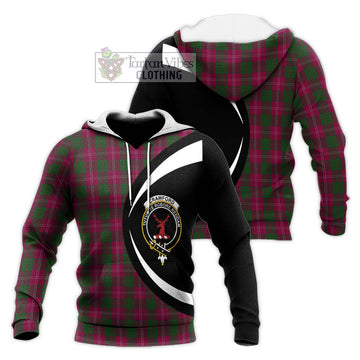 Crawford Tartan Knitted Hoodie with Family Crest Circle Style Unisex Knitted Pullover Hoodie - Tartan Vibes Clothing