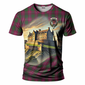 Tartan Vibes Clothing Crawford Tartan Family Crest T-Shirt with Scottish Ancient Castle Stype