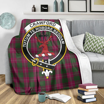 Crawford Tartan Blanket with Family Crest