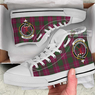 Crawford Tartan High Top Shoes with Family Crest