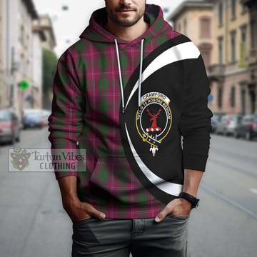 Crawford Tartan Hoodie with Family Crest Circle Style