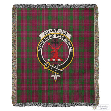 Crawford Tartan Woven Blanket with Family Crest