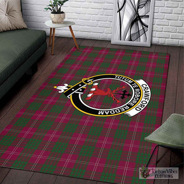 Crawford Tartan Area Rug with Family Crest