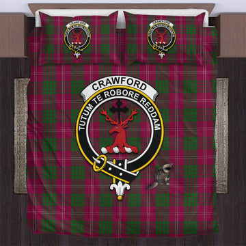 Crawford Tartan Bedding Set with Family Crest