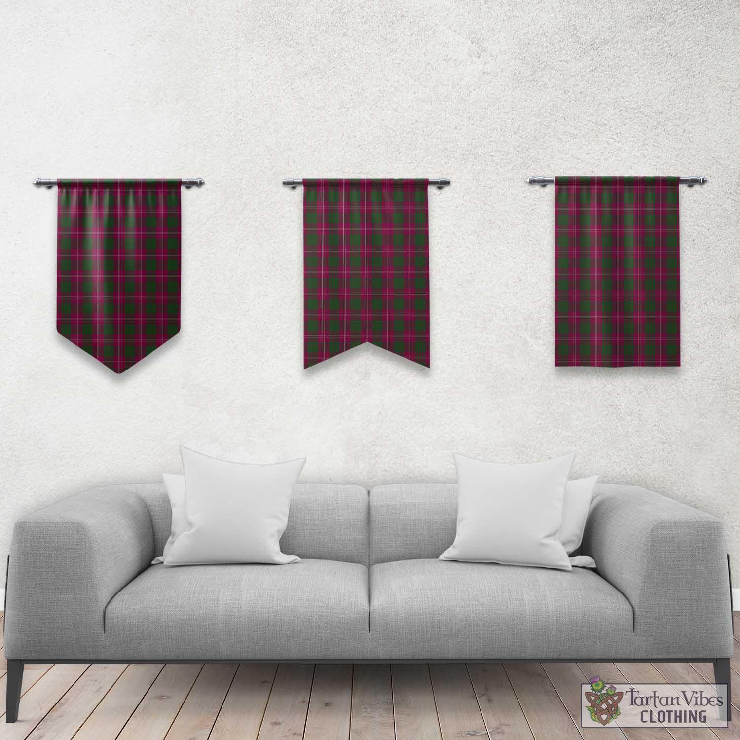 Tartan Vibes Clothing Crawford Tartan Gonfalon, Tartan Banner