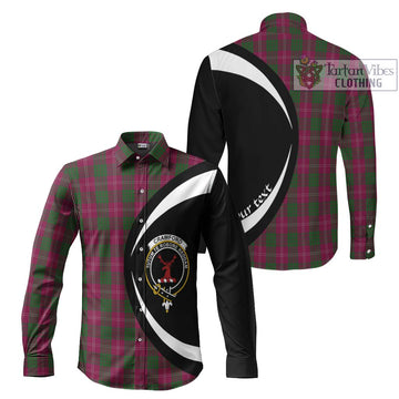Crawford Tartan Long Sleeve Button Up with Family Crest Circle Style Men's Shirt S - Tartan Vibes Clothing