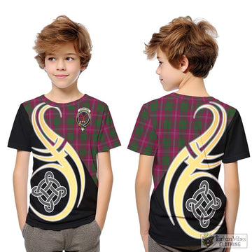 Crawford Tartan Kid T-Shirt with Family Crest and Celtic Symbol Style Youth XL Size14 - Tartan Vibes Clothing