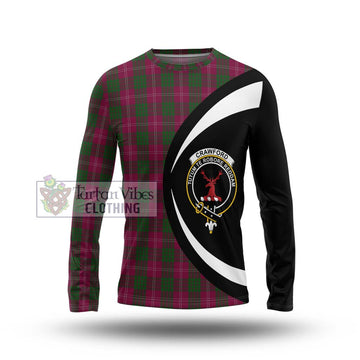 Crawford Tartan Long Sleeve T-Shirt with Family Crest Circle Style Unisex - Tartan Vibes Clothing